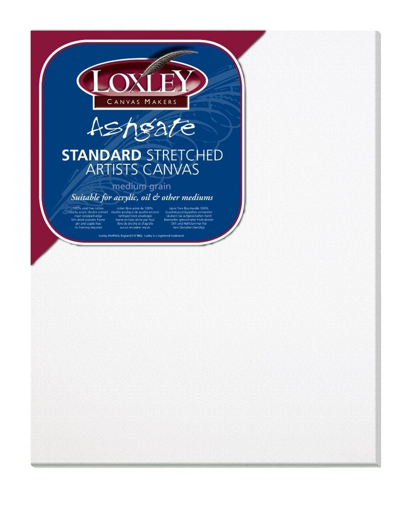 Loxley 20 x 16-inch Traditional 18 mm Depth Ashgate Stretched Artists Canvas, White