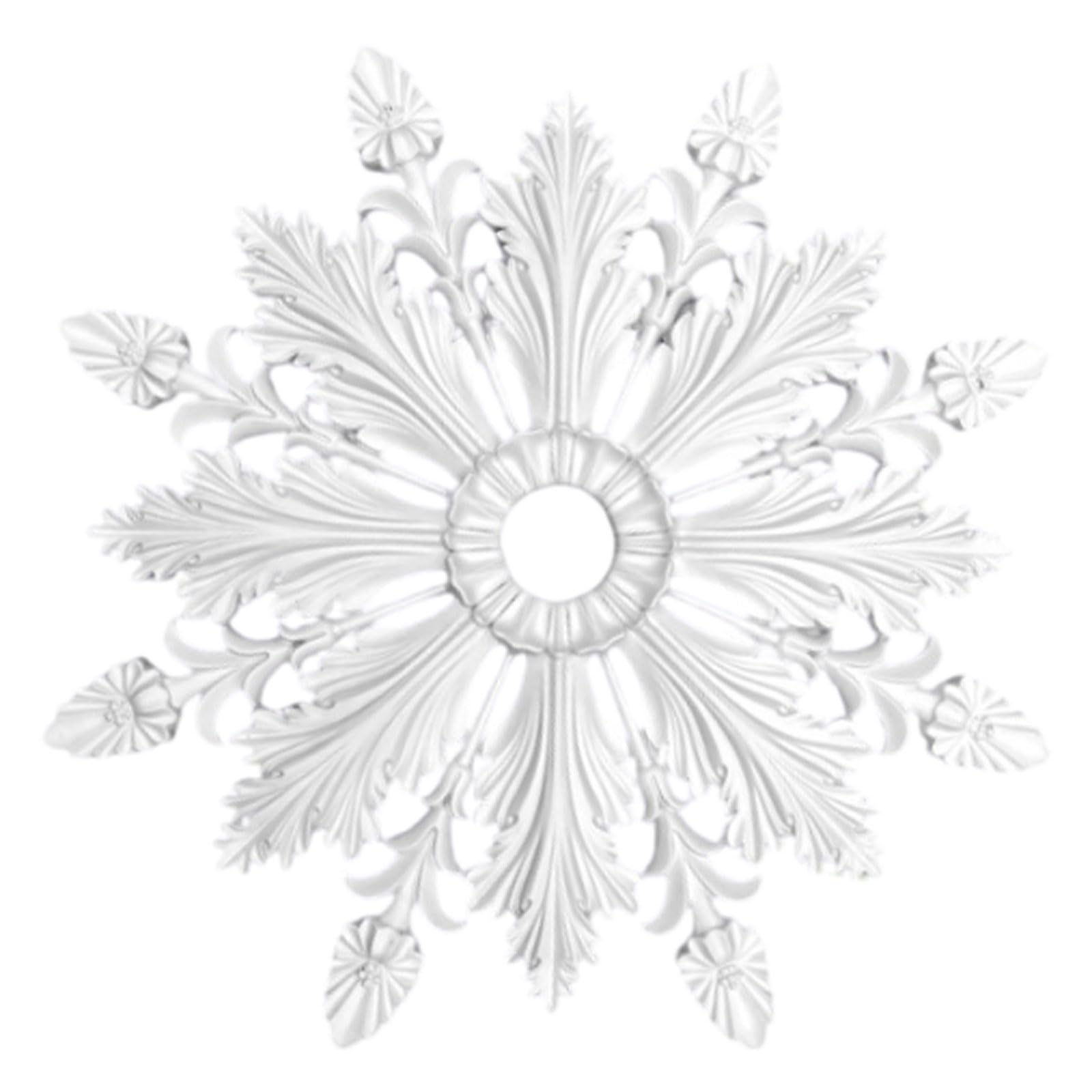 Foelanne White K White Round Pu Ceiling Medallion Multiple Sizes(,45Cm)