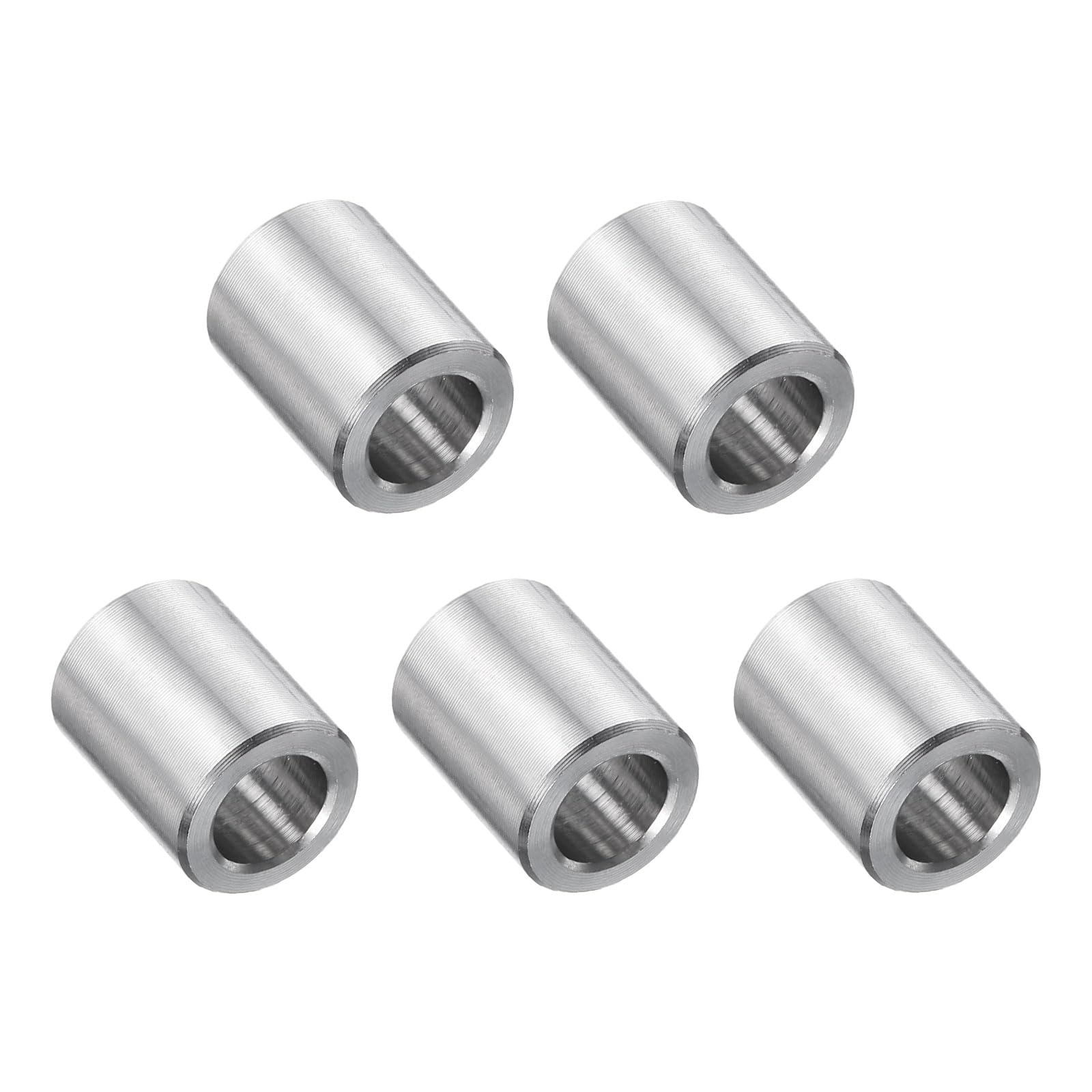 uxcell 5 Pcs Stainless Steel Spacer 5/16" Bore x 1/2" OD x 5/8" Length Screw Bushing Plain Finish Round Metal Spacer for 5/16" Screws Bolts and Rods
