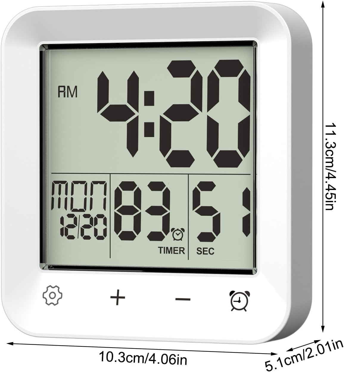 Shower Clock Waterproof Wall Mount LCD Large Screen Countdown
