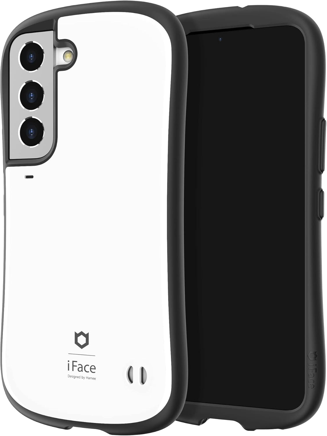 iFace First Class Series Case for Samsung Galaxy S22 Ultra - White Reflection Series Universal Silicone Ring Strap (Black)