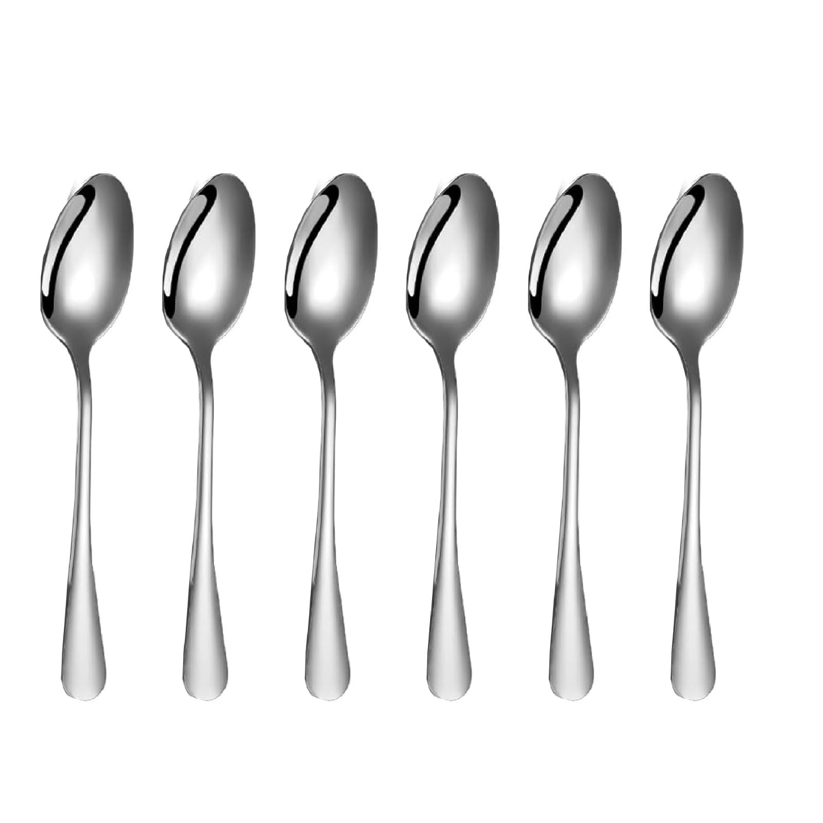 PNJB Stainless Steel Dinner Spoon Set, Classic and Ergonomic Design, Dinner Spoons Set for Home, Kitchen or Restaurant, Easy to Clean, Dishwasher Safe, (Silver, 6 Pieces)