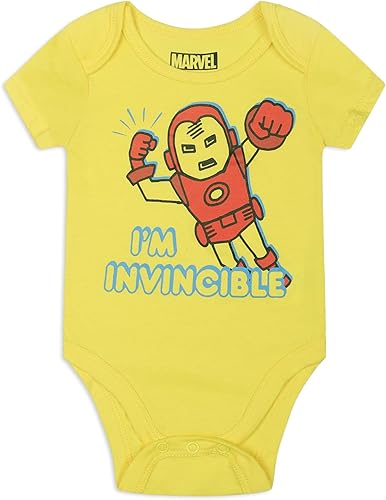 Miniatura 3 de Marvel Avengers - Paquete de 5 mamelucos de manga corta para recién nacidos y bebés