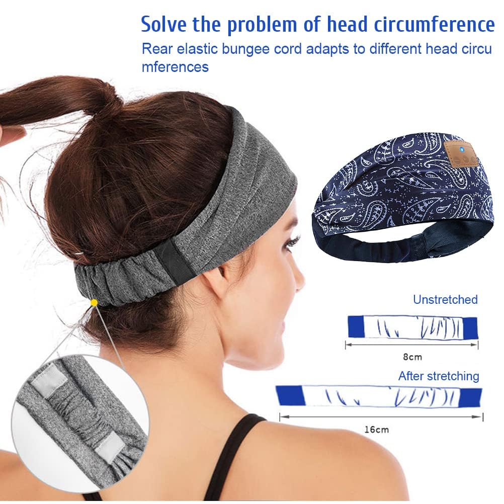 Fascia Bluetooth per Dormire, Cuffie Wireless Morbide Regolabili con Audio Stereo, Comode per Sonno Profondo, Leggere e Senza Cavi, Ideali per Viaggio e Relax