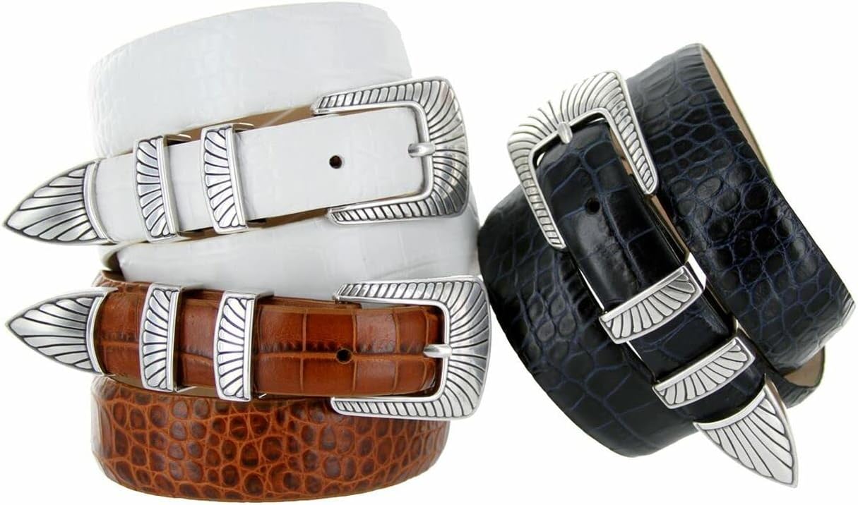 S5562 Genuine Full-Grain Cowhide Leather Dress Belt 1-1/8"(30mm) taper down to 1"(25mm) wide