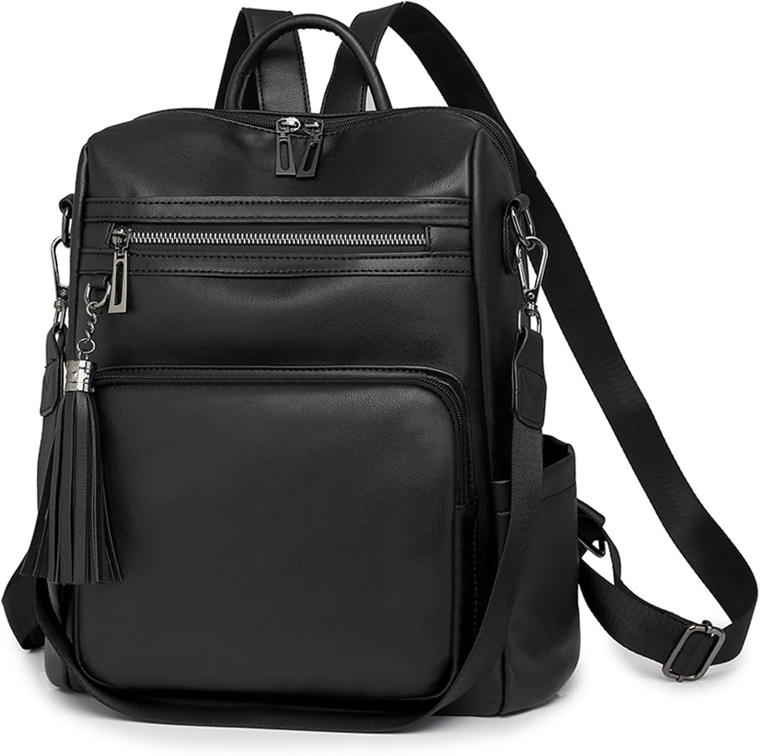 GAEKEAO Backpack Purse for Women Fashion Designer Ladies Shoulder Satchel Bags PU Leather Travel Handbags for College Work Black