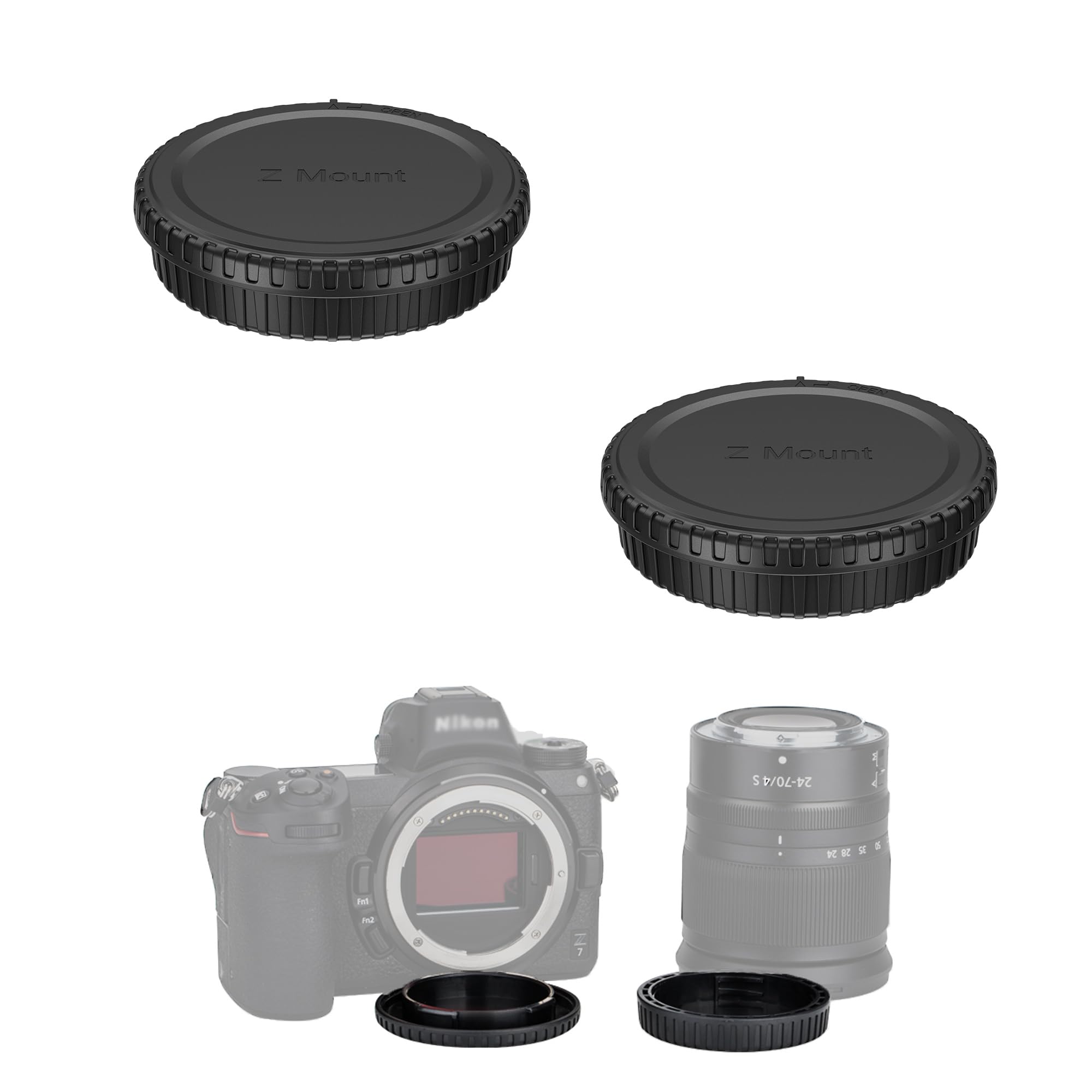 Amazon.com : 2-Pack Nikon Z Mount Rear Lens Cap & Body Cap