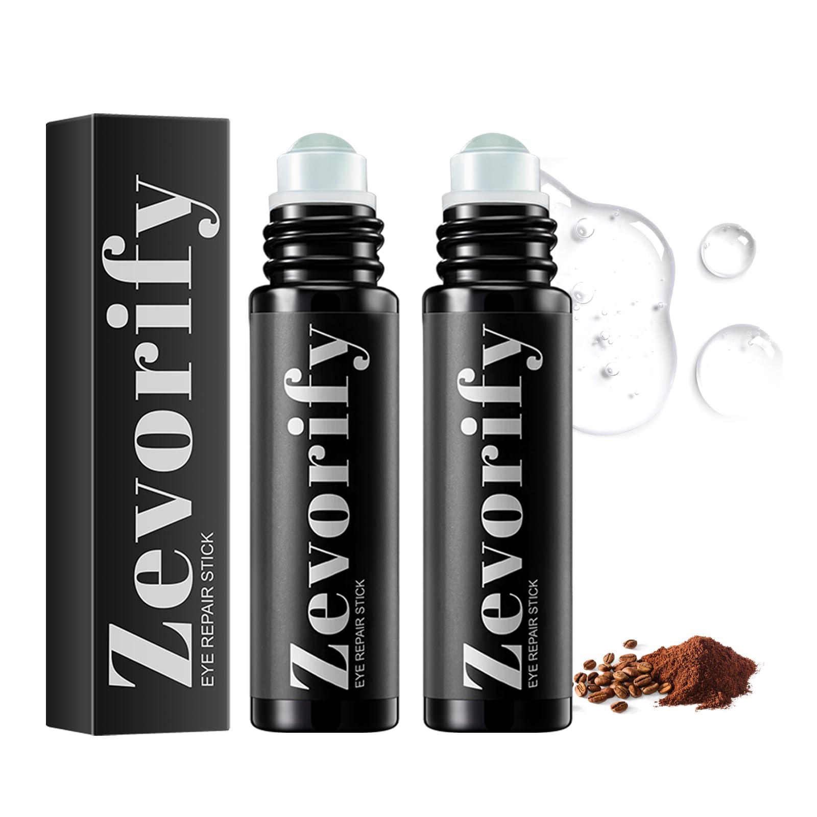 Zevorify Eye Repair Stick for Men, Reduces Under Eye Dark Circles & Eyebags, Eyes Cooling Stick Hydrates and Depuffing 0.34 Fl.Oz (2)