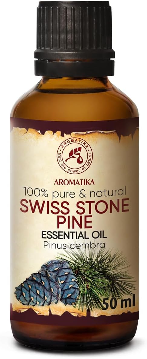 Swiss Stone Pine Essential Oil 50 ml - Pinus Cembra - Coniferous Aroma - Home Scent - Christmas Aroma - Swiss Stone Pine Oil for - Diffusers - Soap & Homemade Candles - Sauna & Bad - Aromatherapy