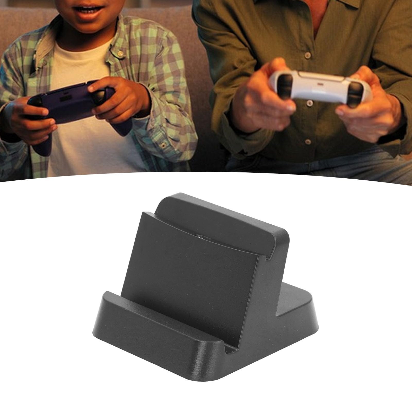 PS5 Portal Ladestation Stand Station, ABS Tragbares Ladegerät mit Effizienter Lade Lösung für Heim und Reisen (Black)