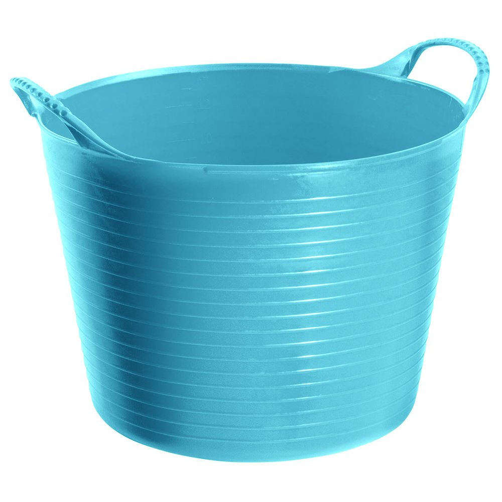 Easy Shopping Large Medium Small Flexi Tub Garden Home Flexible Colour Rubber Storage Container Bucket Polyethylene Flex Tub- MADE IN U.K. (Small 14 Liter, Sky Blue)