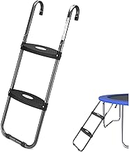 HBTower Trampoline Ladder with Horizontal and Wide Steps, Universal Hook, UV Treated Steel, 220 lbs Capacity Trampoline Accessories for Children Kids
