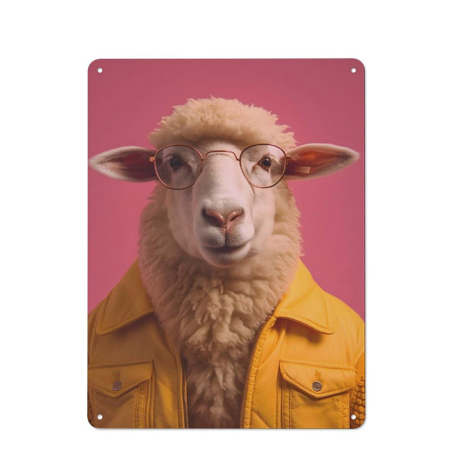 Junmoney Style-5 80S Style Sheep Retro Tin Wall Plaque 40X30cm For Hobby Room Or Studio, For Garage, Workshop And Man Cave Decoration