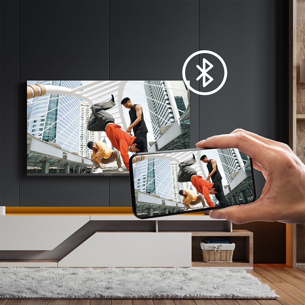 Cecotec Smart TV, Televisor QLED de 43 Pulgadas Resolución 4K UHD V4 Series VQU40043. Google TV, Dolby Vision&Atmos, VRR, HDMI 2.1, USB 3.0, HDR10, 16 GB ROM, Google Voice Assitant, Chromecast