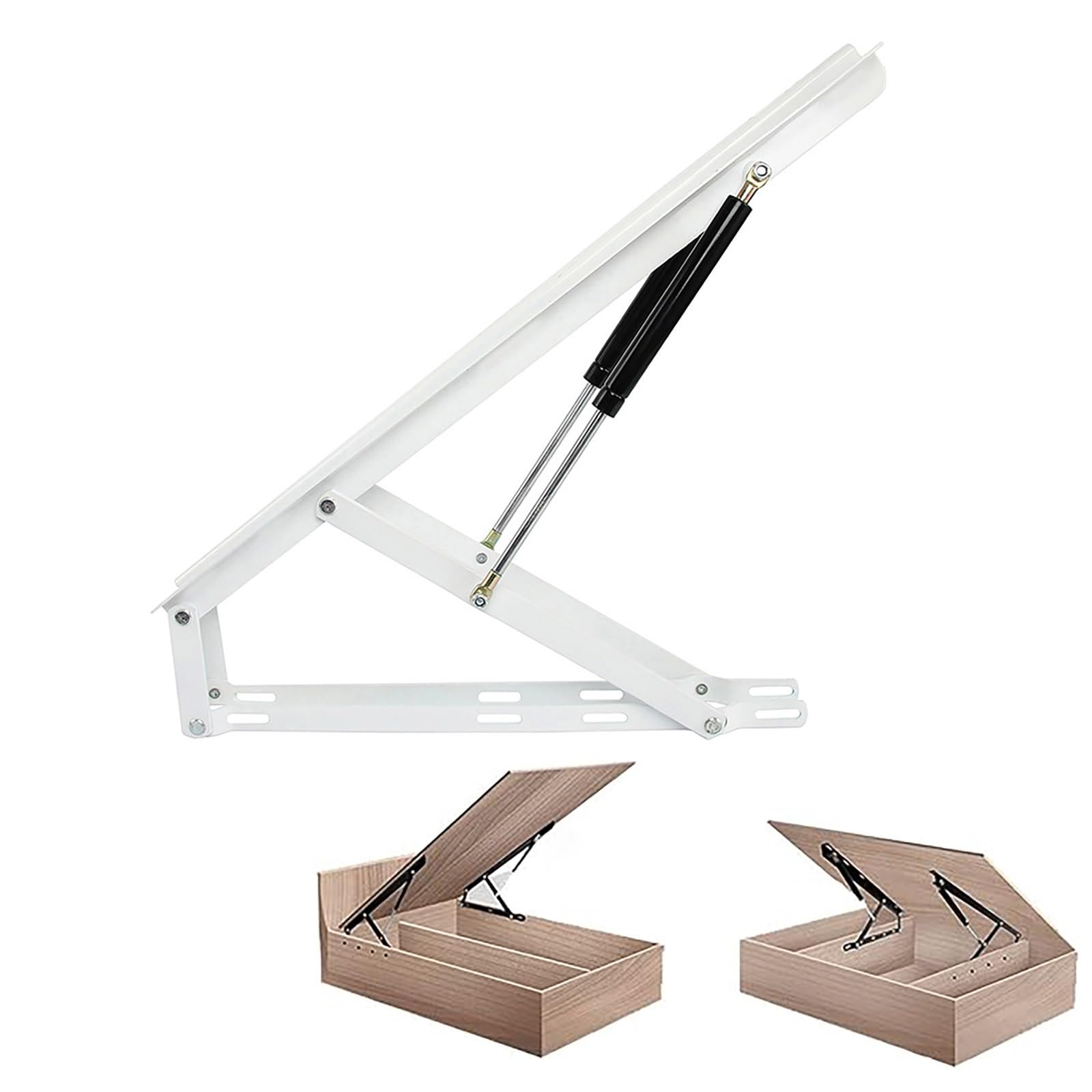 DFGHNBVC Hydraulic Bed Lift Mechanism With Gas Strut Support For Heavy Duty Storage Beds And Sofa Beds - Durable And Efficient Solution For Easy Access,White-1.5M