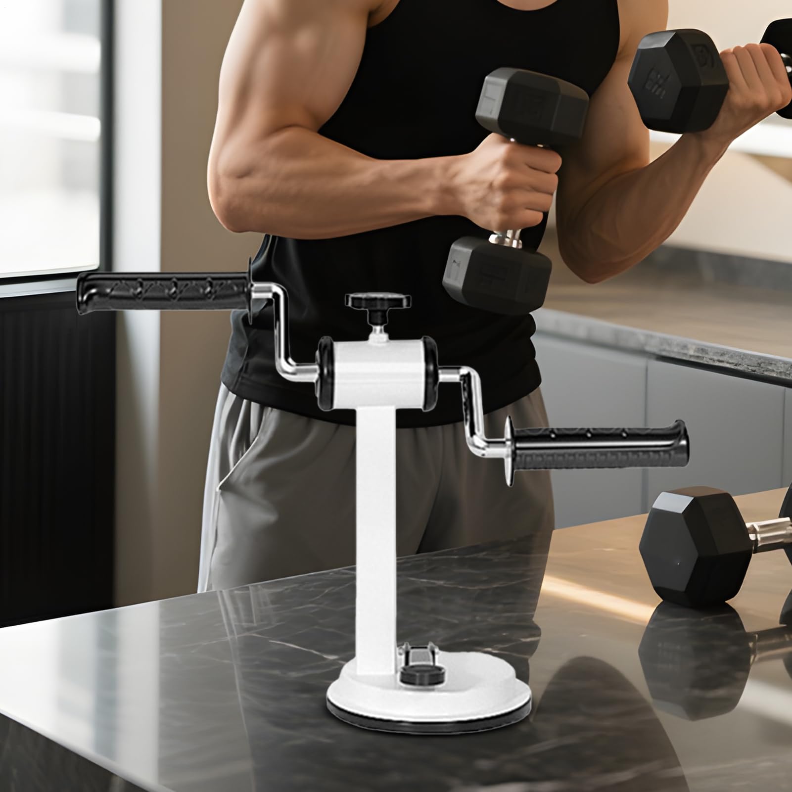 Trenażer Ramion Sprzęt Fitness Z Przyssawką | Trenażer Rehabilitacyjny Nadgarstka, Łokcia Do Regeneracji Po Urazach, Łagodzenia Napięć, Osłabienia, Dla Seniorów,