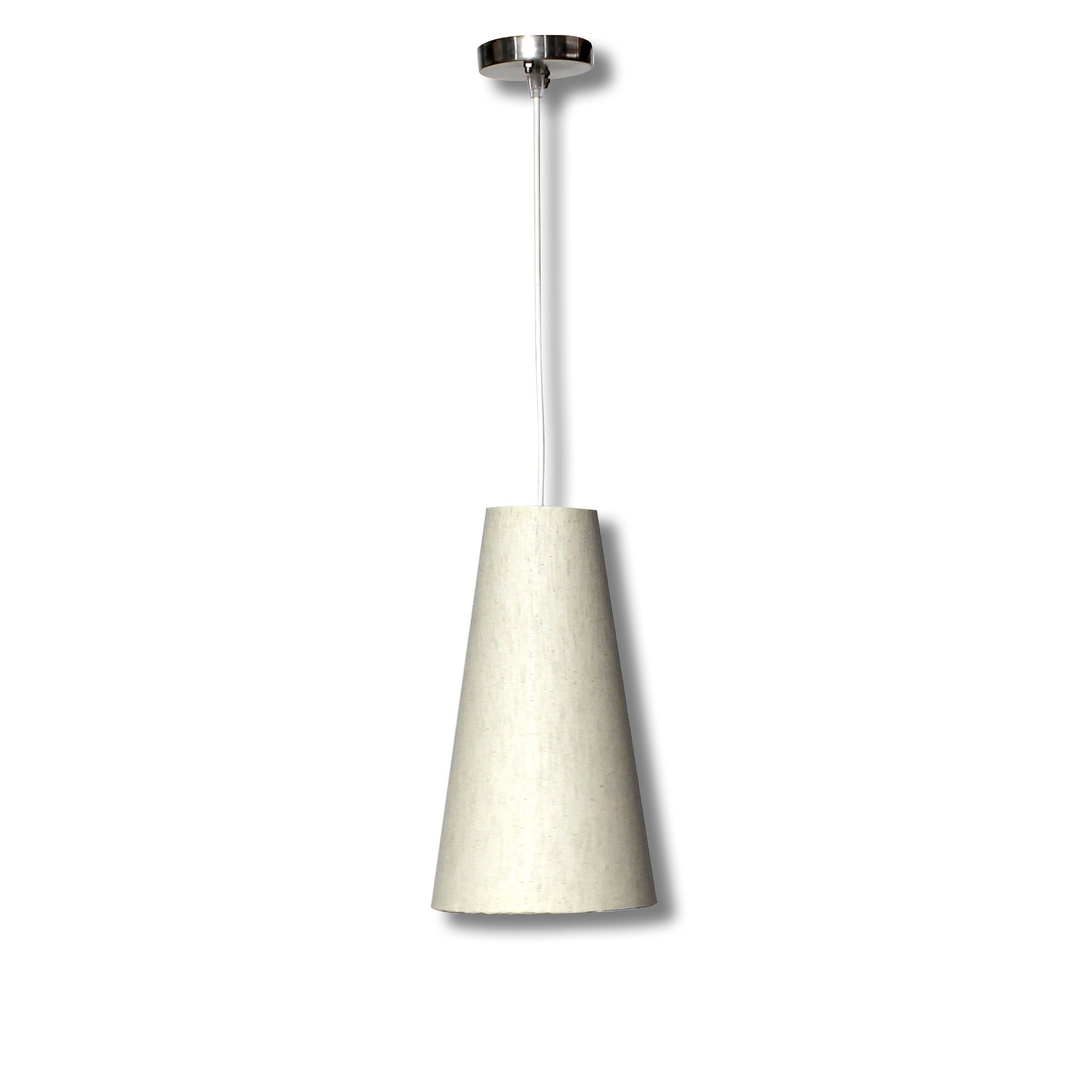 Craftter Handmade Textured Light White Color Fabric Cone Shape Hanging Lamp Lights