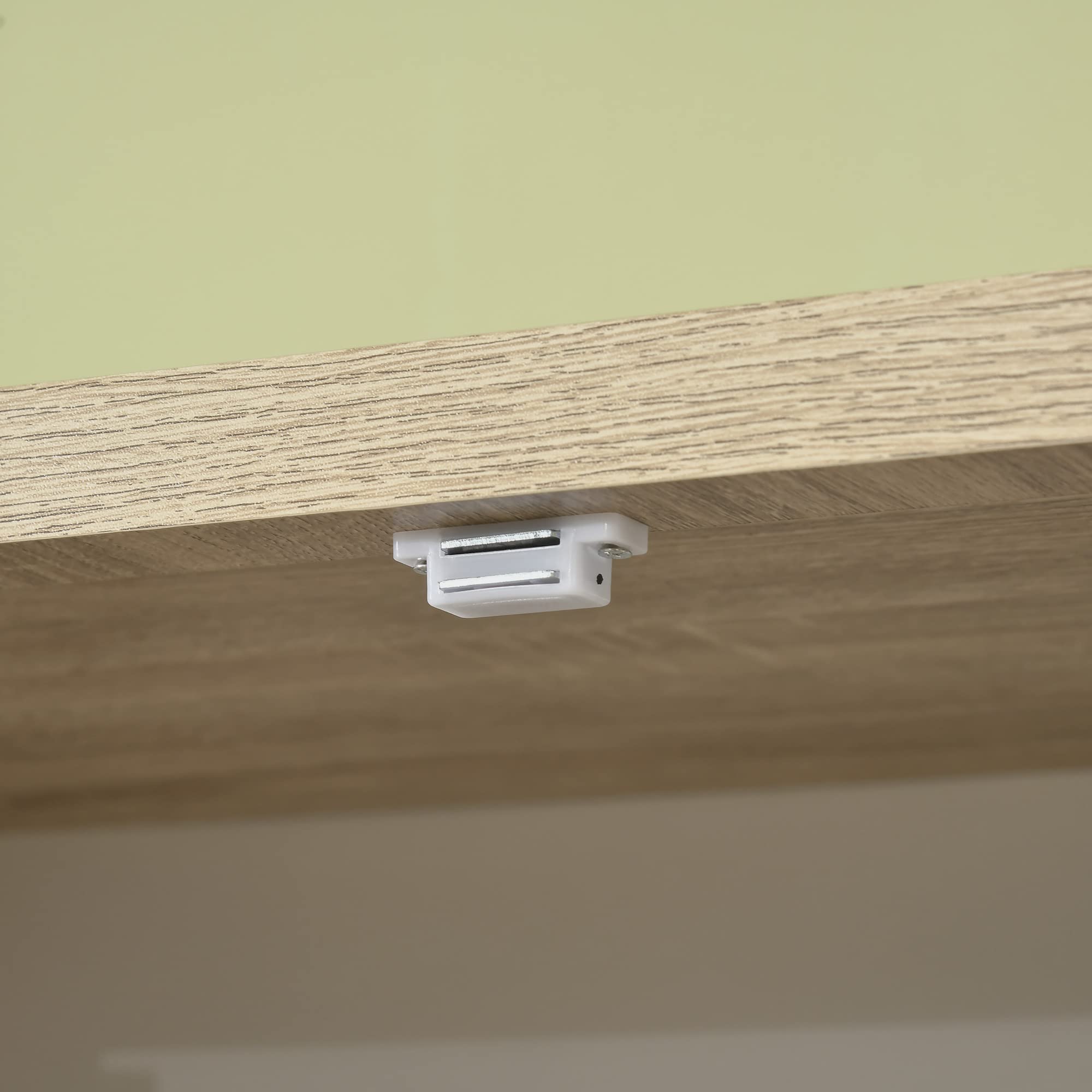 HOMCOM Credenza Cucina con 4 Ripiani Regolabili, Mobile Cucina Dispensa in Legno MDF, 4 Porte e Dispositivo Antiribaltamento, 80x40x182cm, Color Legno e Bianco