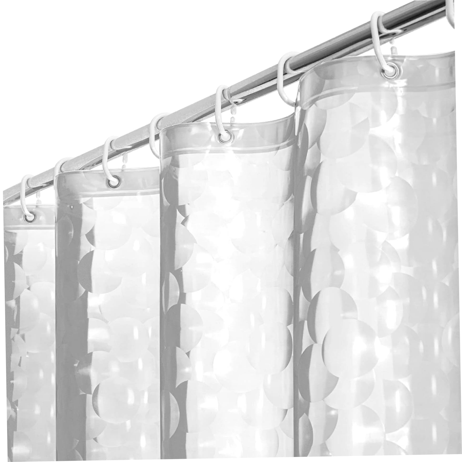 Bonalake Plastic Shower Curtain Liner 71x71'' Anti-Splash PEVA Clear Shower Curtain Liner Easy Maintain with Reinforced Grommets for Bathroom Privacy & Safety