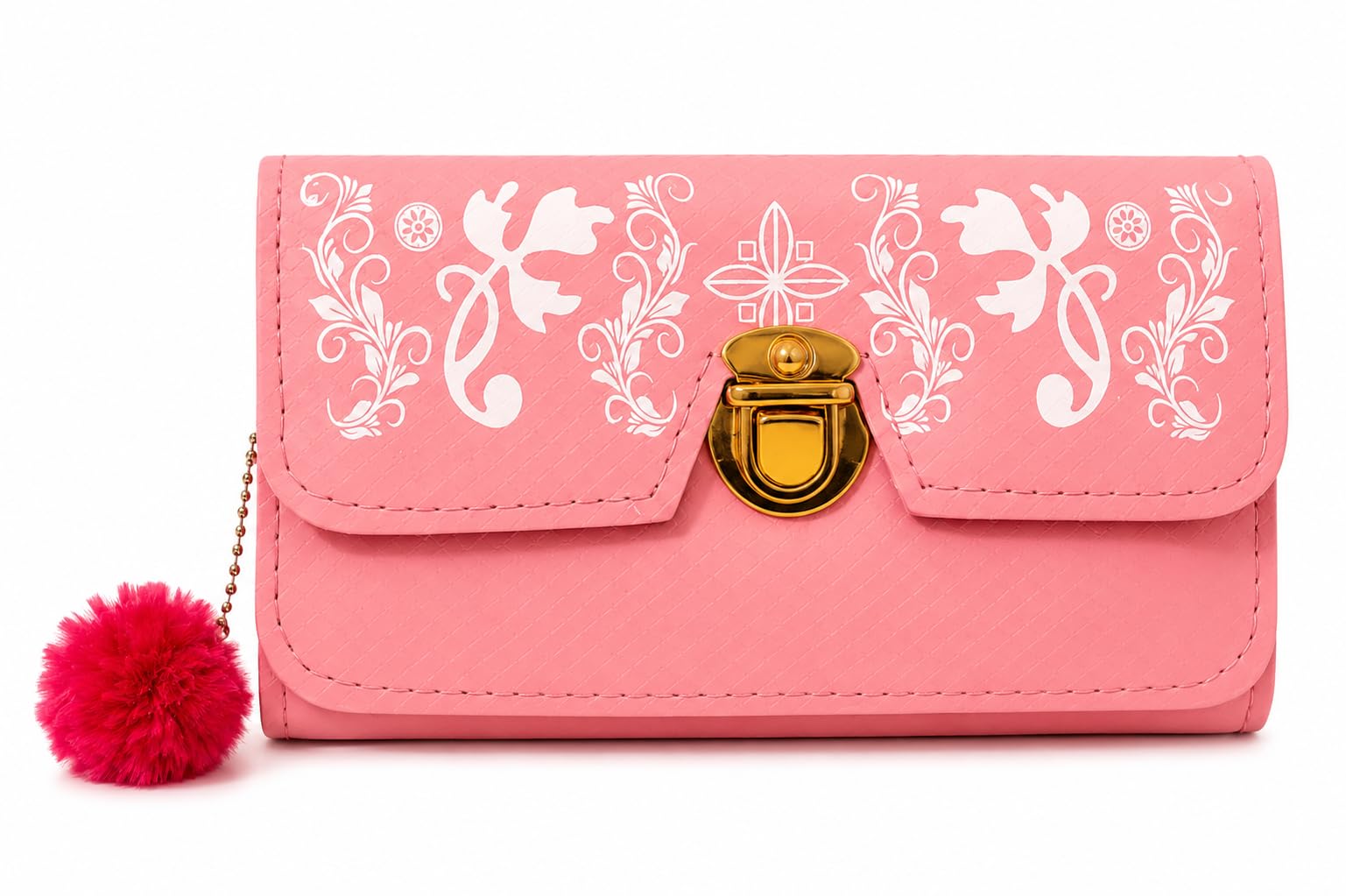 Women’s Wallet Clutch | Elegant PU Leather Design | Stylish Long Wallet for Girls & Ladies | Multi-Compartment Travel Wallet (Pink)-image-9