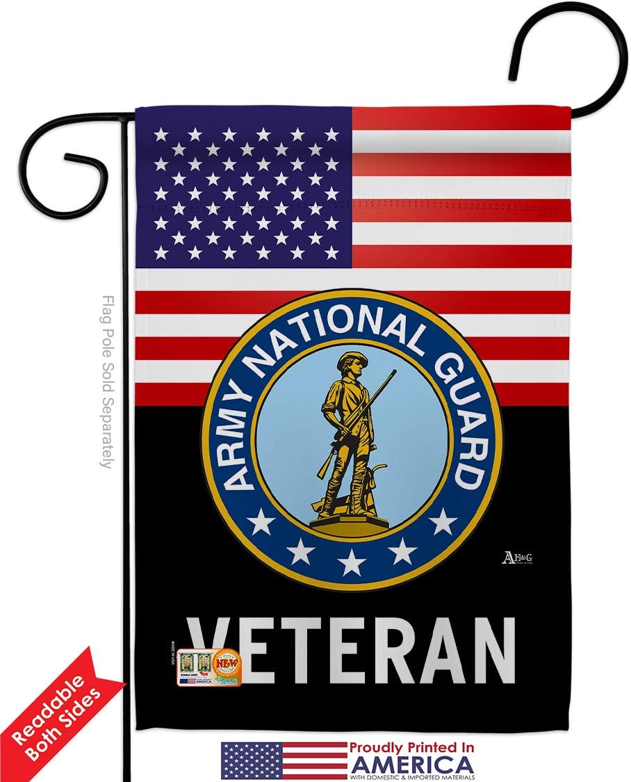 National Guard US Army Veteran Garden Flag Armed Forces ANG United State American Military Retire Official Small Decorative Gift Yard House Banner Double-Sided Made In USA 13 X 18.5