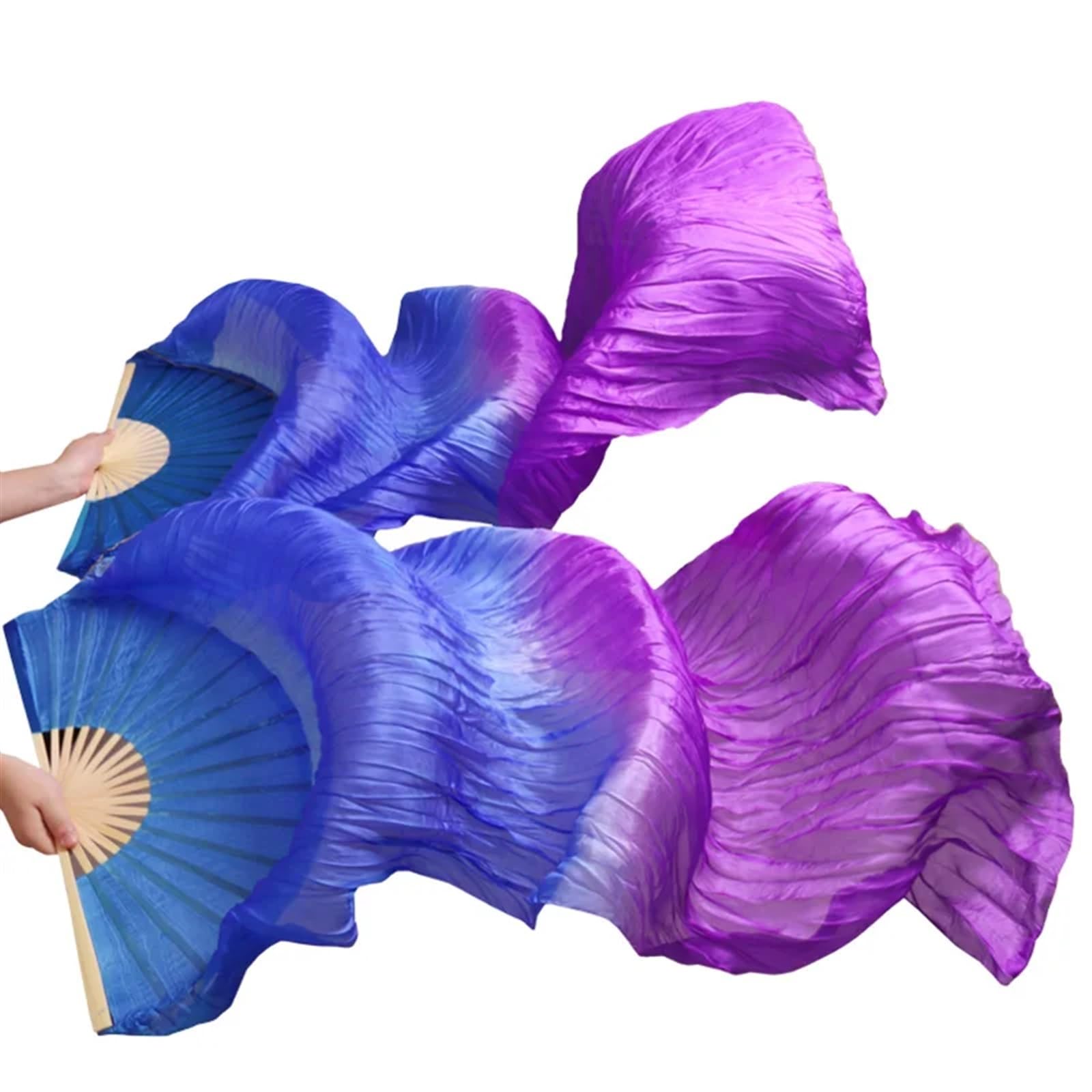 Chiński sztuczny taniec brzucha Jedwabny welon do tańca brzucha Bambusowy ręcznie wykonany Gradient Wielokolorowy Wiele rozmiarów 2 szt(15,XL-230x90cmReal Silk)