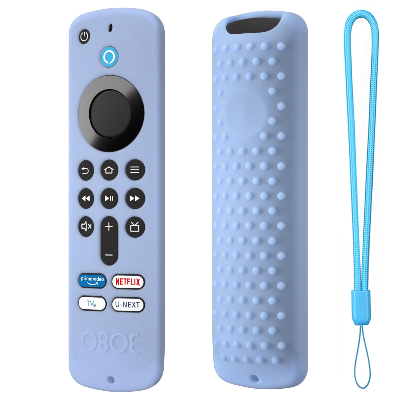Oboe Silicone TV Remote Cover 'Compatible with' All New Fire TV Stick 4k & Fire Tv Stick HD Remote 2025 Model Protective Case with Lanyard (Glow in Dark Blue) [Remote NOT Included]-picture-12