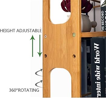 Amazon.co.jp: 書棚本ラック回転本棚竹ホルダーディスプレイ棚収納