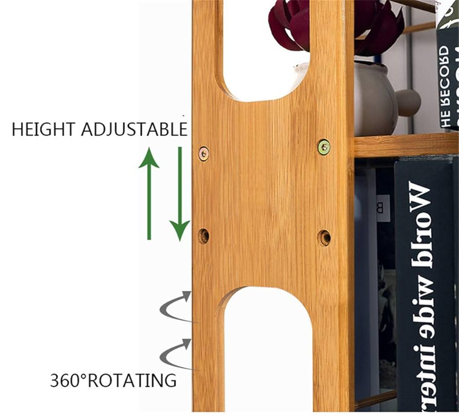 Amazon.co.jp: 書棚本ラック回転本棚竹ホルダーディスプレイ棚