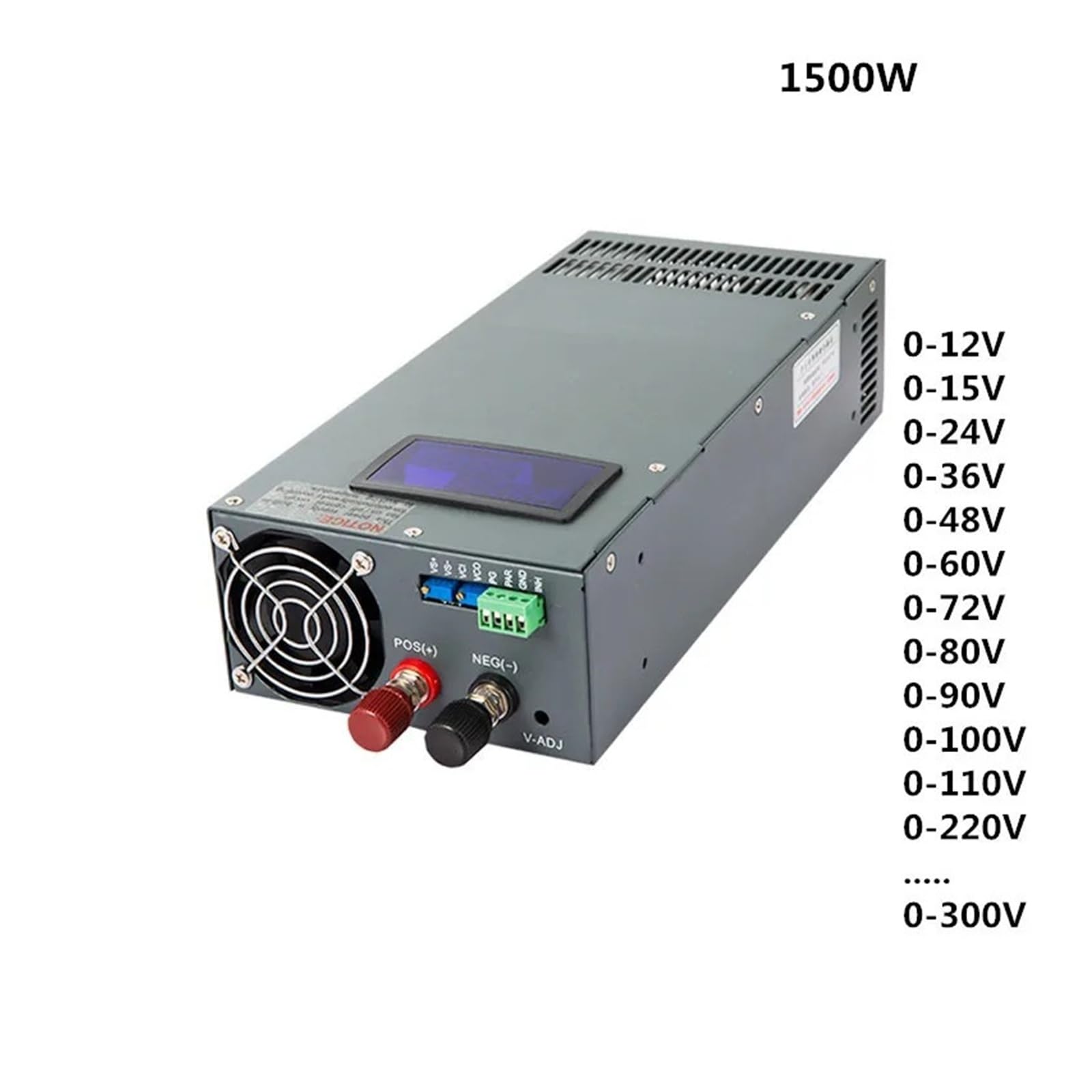 1500W 2000W Schaltnetzteil mit LCD-Anzeige 0-12V 15V 24V 36V 48V AC zu DC DC Netzteile Mehrfachschutz(2000W,0-300v)