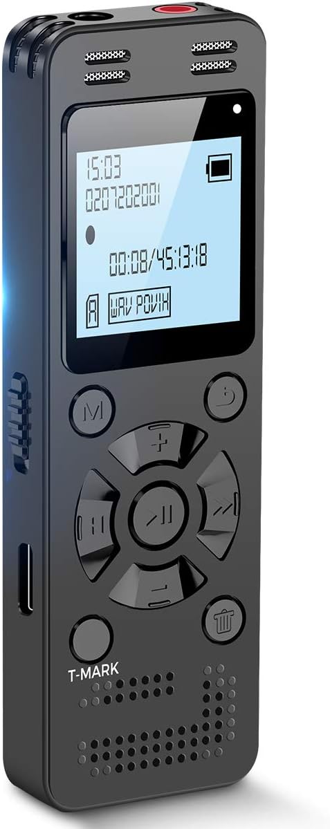 128GB Digital Voice Recorder for Lectures Meetings - EVIDA 9296 Hours Voice Activated Recording Device Audio Recorder with Playback