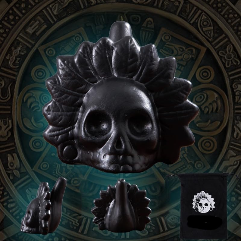 Aztec Death Whistle Real Screaming Aztec Death Whistle Death Whistle 125+Db Authentic and Real Human Scream Noisiest Ceramic Whistle (BLACK)
