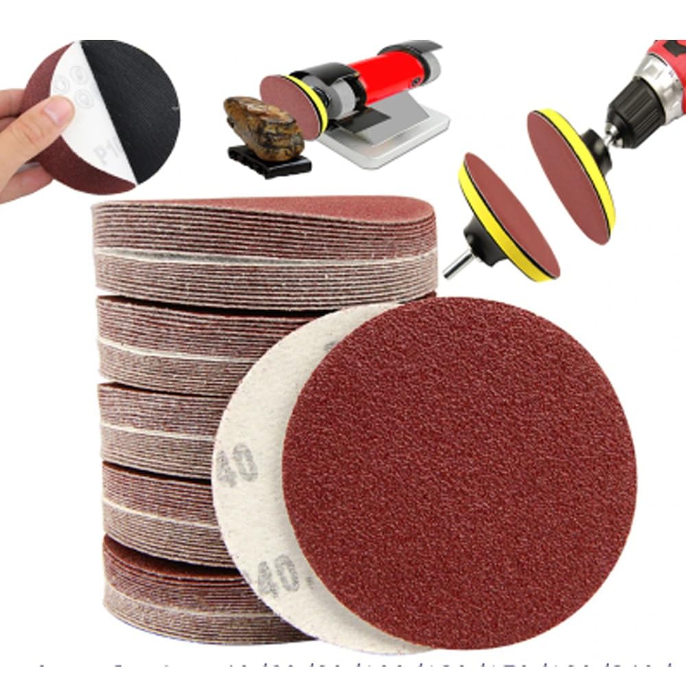 100 disques de papier de verre floqués de 4 pouces for le polissage et le meulage(2000grit)