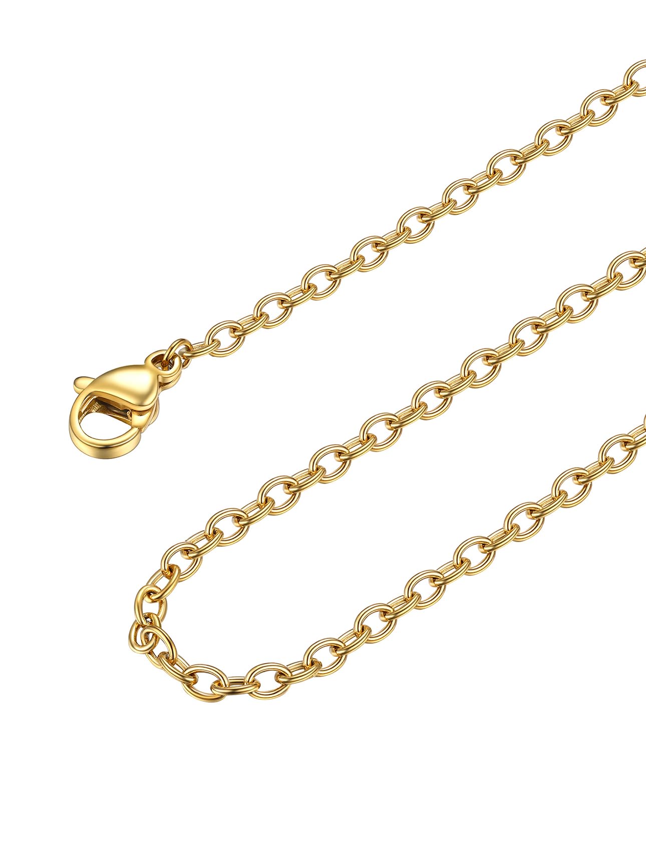 FaithHeart 2 mm roestvrij stalen kabelketting voor hanger verstelbare maat 45/50/55/60/65/70/75 5 cm, 50, metaal, geen edelsteen