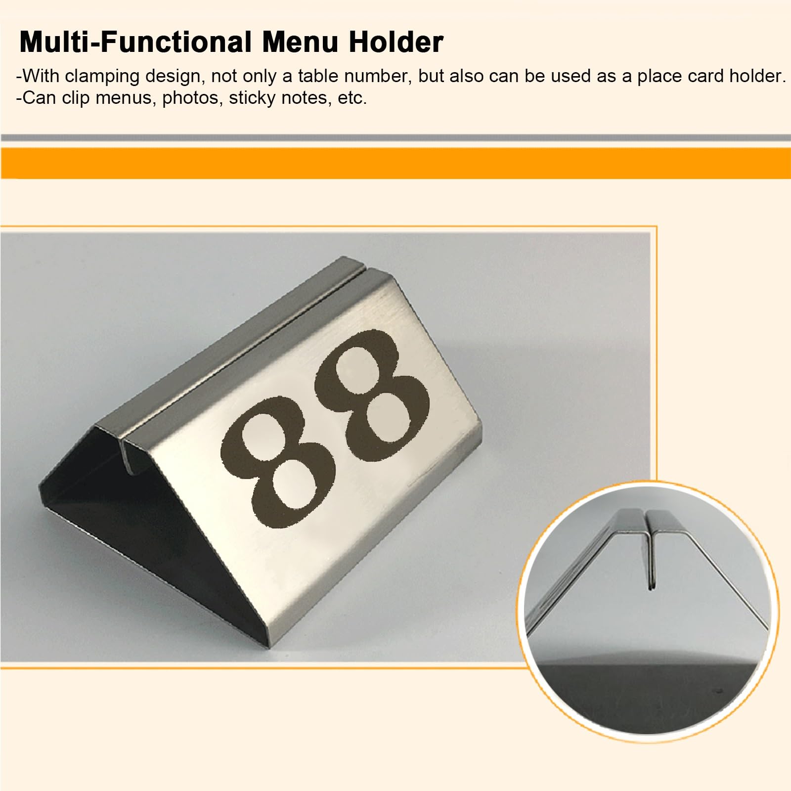 Números de la mesa Carteles De Mesa Multifuncionales 20 50, Doble Cara Soporte Para Tarjetas De Mesa Con Borde Esmerilado Para Centro De Mesa 20 Soportes Para Números De Mesa ( Color : Gold(61-80) , S