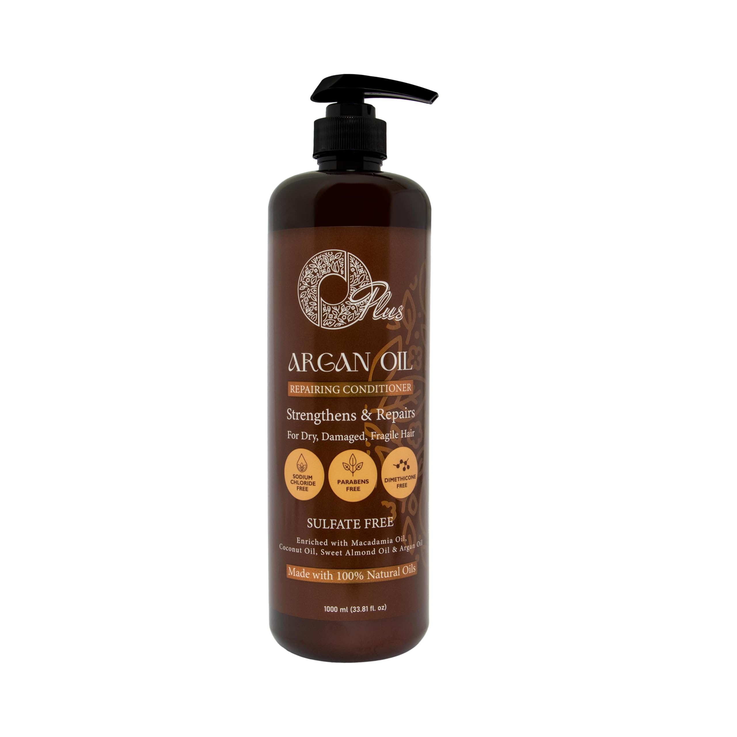 Argan Oil Repairing Conditioner, Sulfate-Free Moisturizing & Strengthening Formula with Argan, Macadamia, Almond Oils