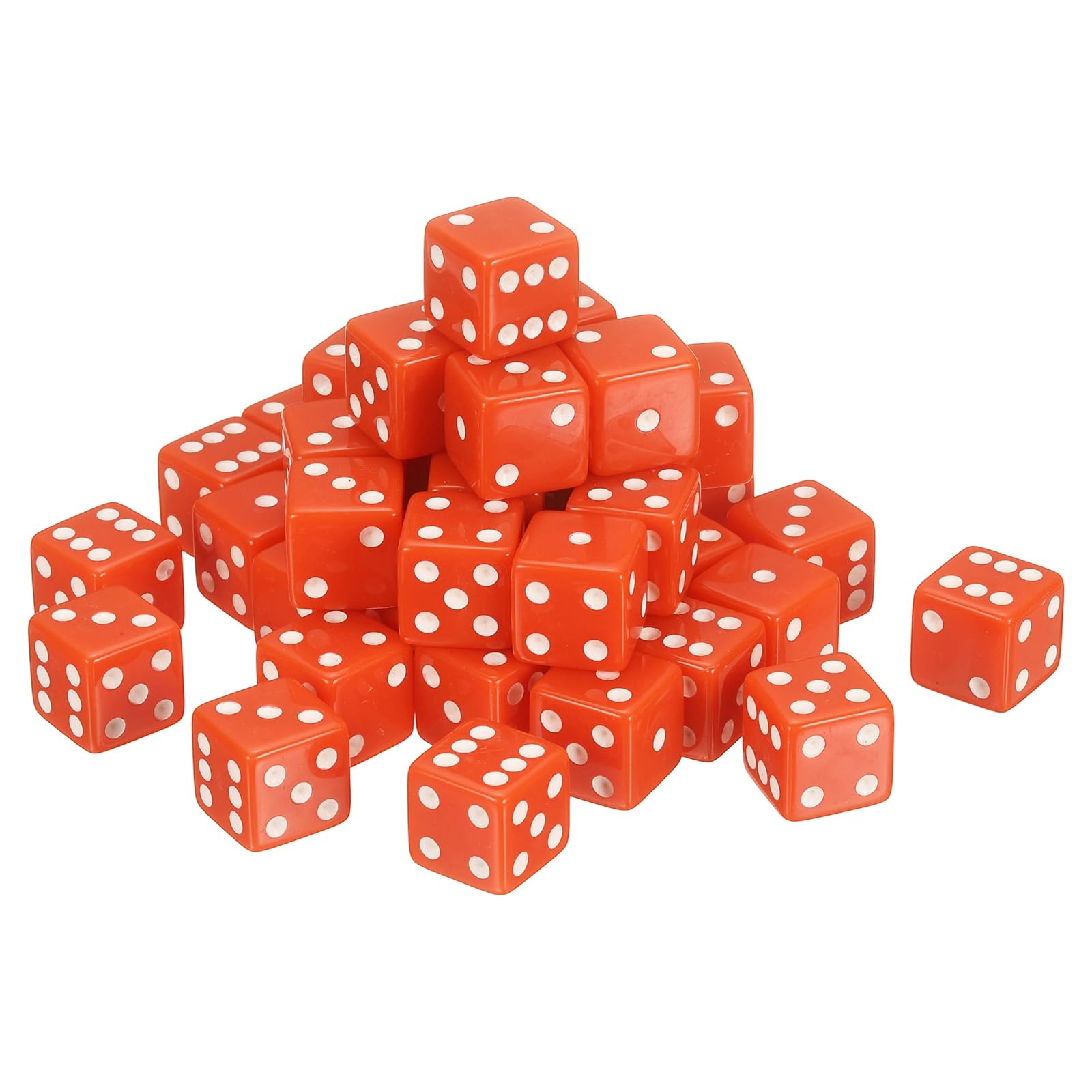 sourcing map 36Pcs 6 Sided Acrylic Dice, 19mm/0.75" Large D6 Opaque Game Dice Bulk for Table Board Games Birthday Theme Party Fun Supply, Red