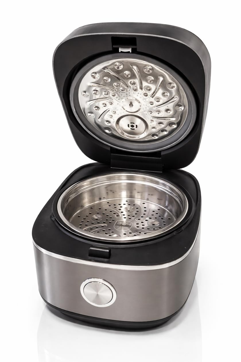 Robot de Cocina Inteligente Multifunción Programable 4L – 800W | 11 Programas | Cocción 3D | Mantiene Caliente | Recipiente Antiadherente sin productos tóxicos| Panel Táctil retro iluminado
