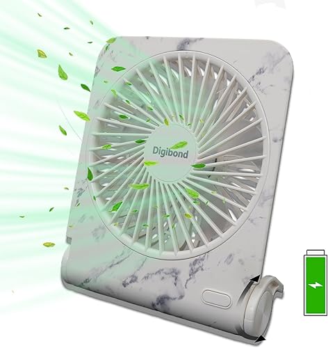 Ventilador USB pequeño y potente de 5 pulgadas, velocidad de 4 niveles, recargable, 5.1 pulgadas, fácil de transportar