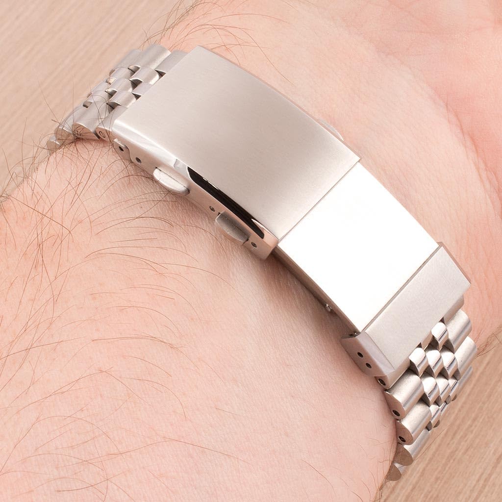 StrapHabit Quick Adjust Ratcheting Deployant Watch Clasp Buckle - Stainless Steel Deployment for Stainless Steel Bracelets