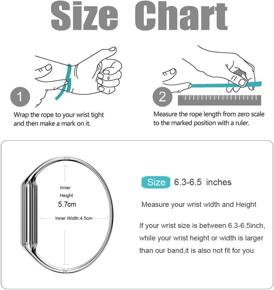 EloBeth Compatible with Fitbit Flex 2 Bands Fashion, Silver-Small, Size No Size