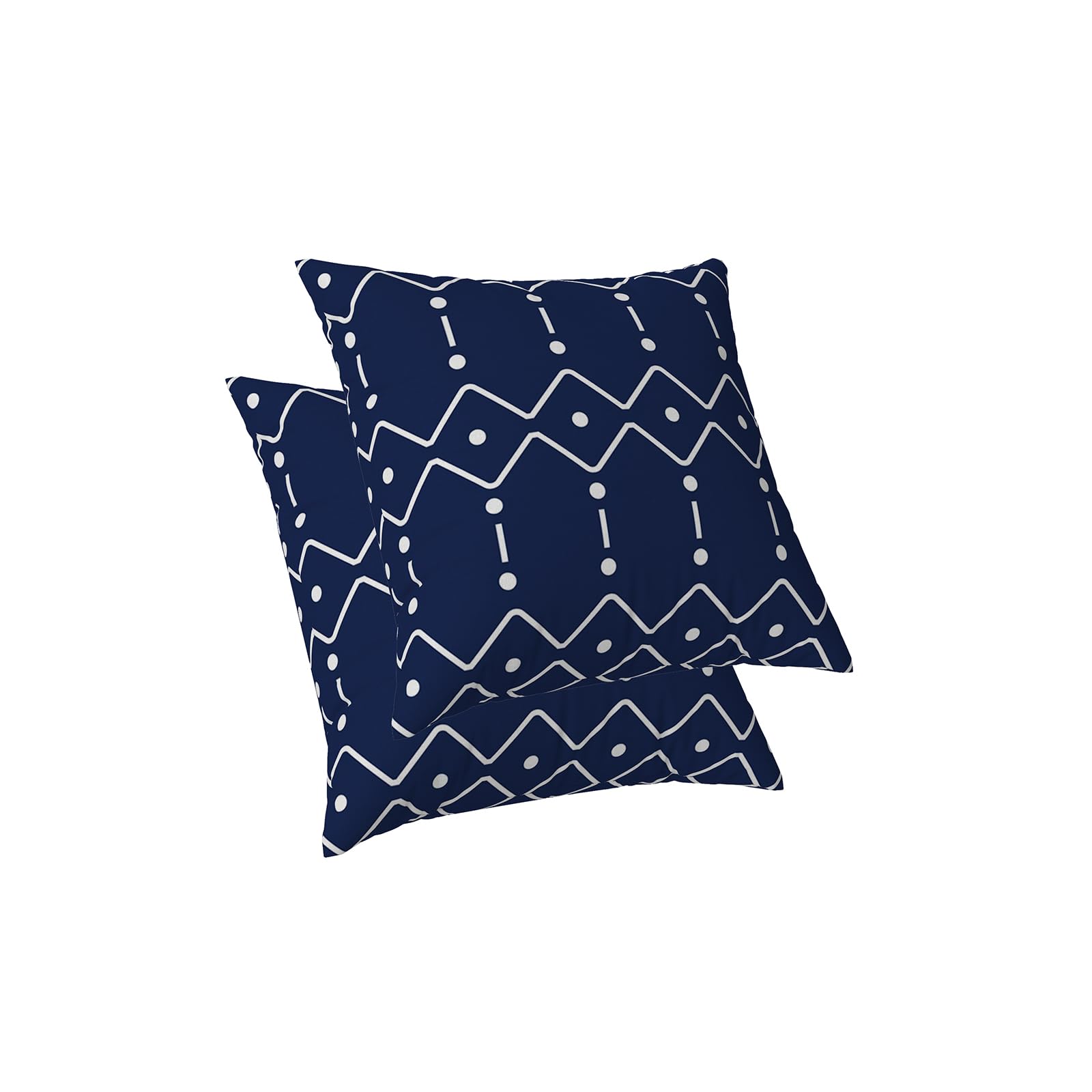 ggaimwf Geometric Pillow Cases 2 Pack Geometric Pattern Navy Blue Cushion Covers Abstract Pillow Covers Modern Cushions Covers for Sofa Living Room Home Decor Square Cushions 45x45cm