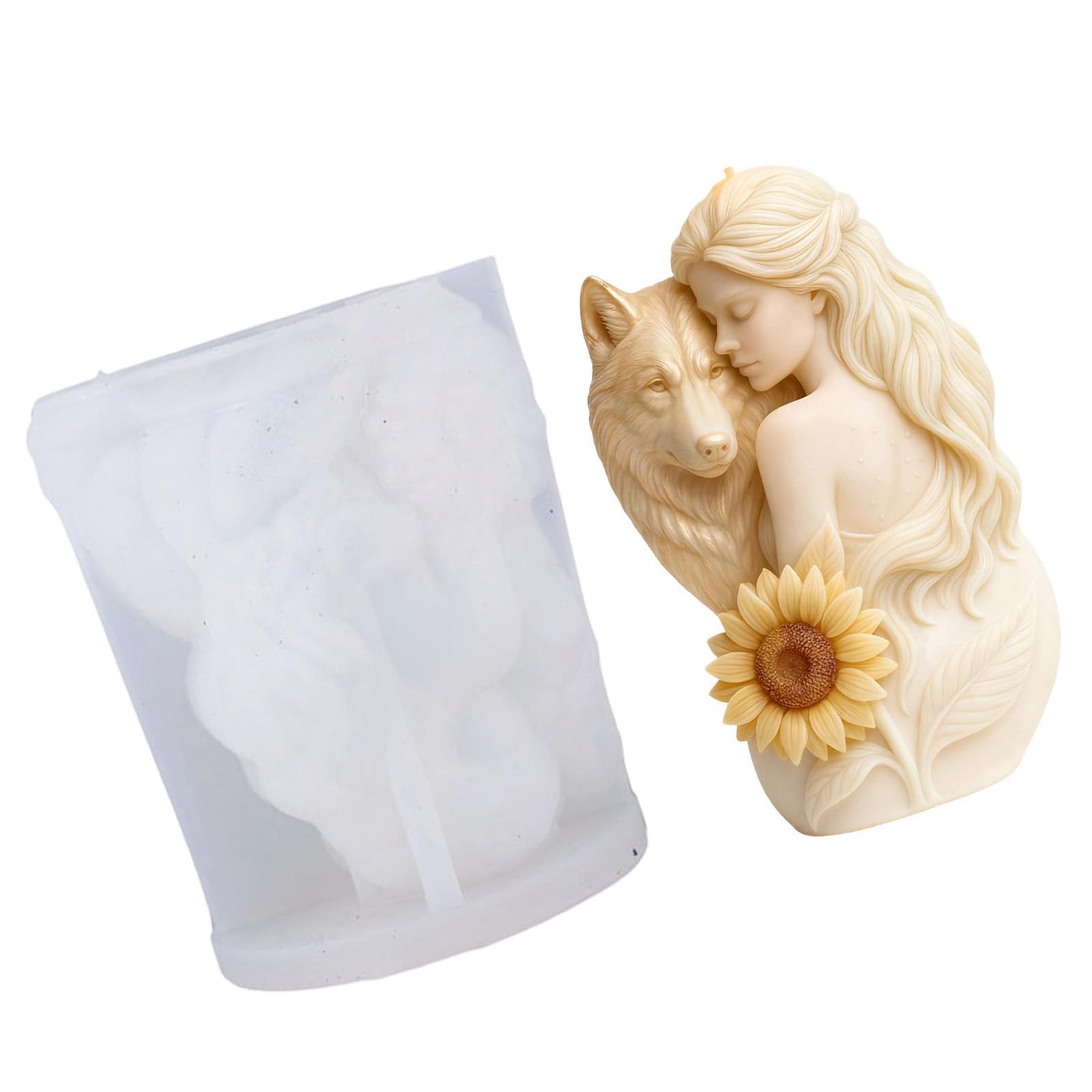 Kalttoy Wolf Girl Shape Silicone Mold Multipurpose for Crafting Resin Soap Festival Decoration Chocolate Mold