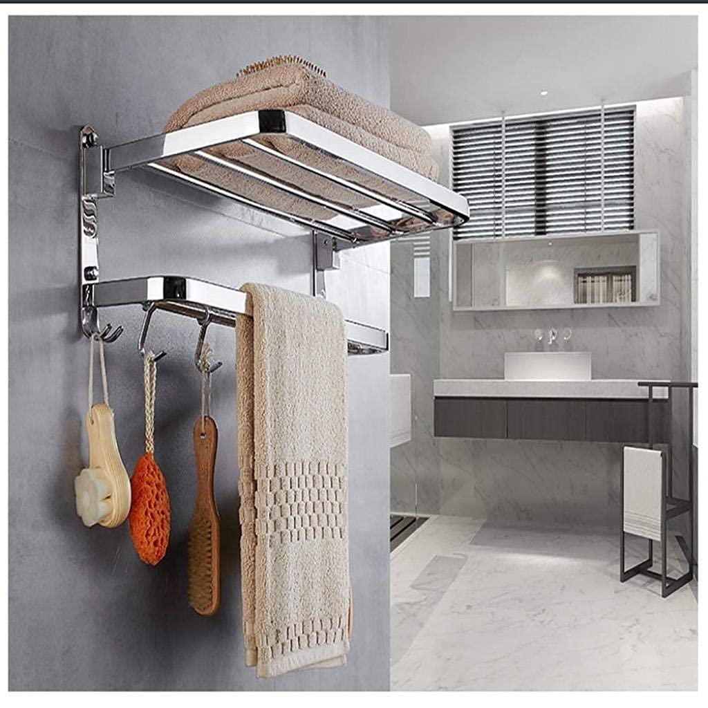 ◎ステンレス使用◎☆タオル掛け☆ウォールシェルフ トイレ 脱衣所 おしゃれ 棚 Amazon｜Zxyan タオル掛け 風呂 浴室の棚ステンレス化粧品タオル棚