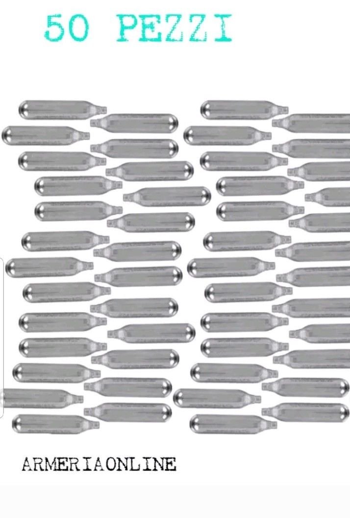 50 bombolette co2 bomboletta per softair ricarica da pistola fucile 12 grammi gr cartucce