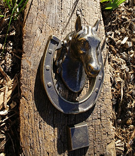 Peso: circa 1 kg antikas – Porta Battente, Cavallo, battente, testa di cavallo, ottima decorazione casa Porta in Ottone