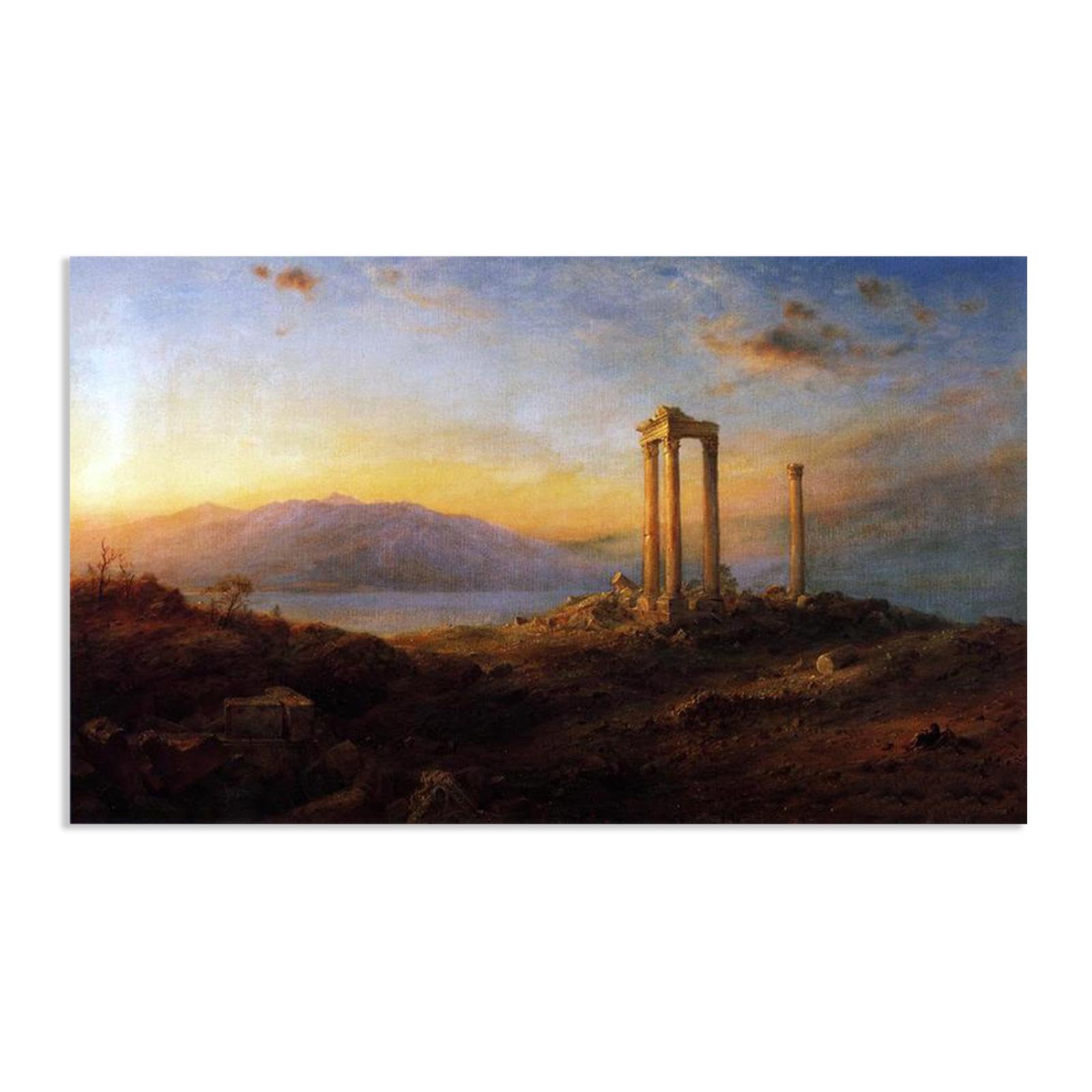 Affiche Ruines de Baalbek peinture paysage tableau mural decoration salon grand format - 8