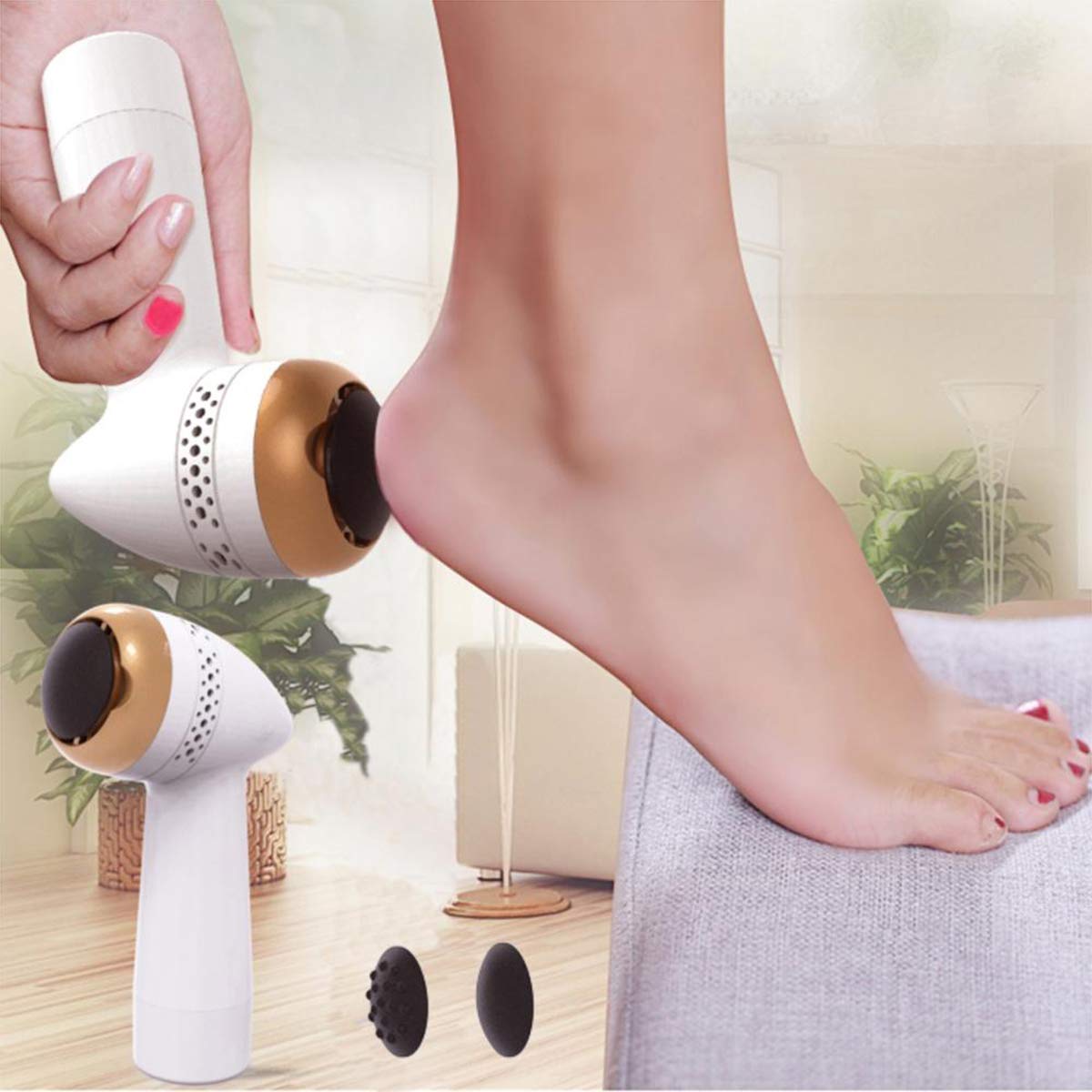 Lima eléctrica pies Pedicura Profesional Lima Durezas Pies Recargable Aparato de Pedicura Eléctrico Eliminar las Durezas y las Callosidades Cuidado Pies con Recambios,A