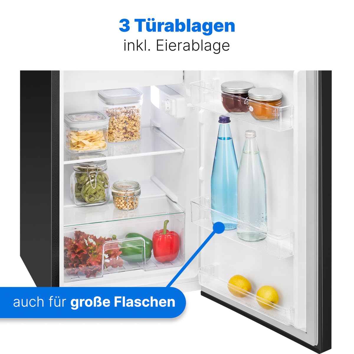 Bomann Kühlschrank mit Gefrierfach 91L KS 7254 schwarz leise