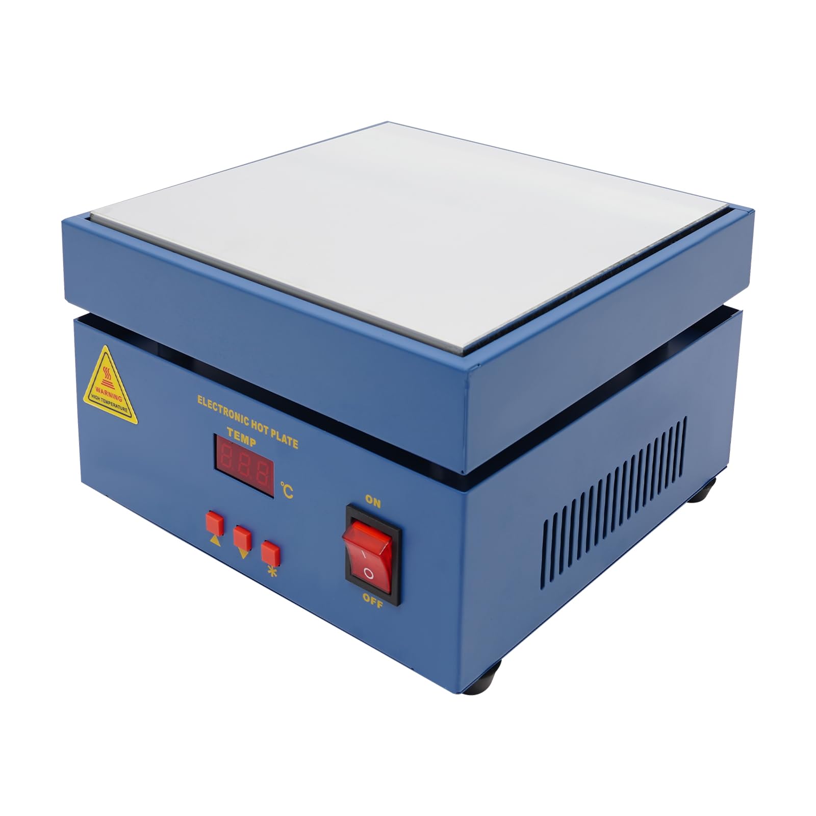 Placa calefactora eléctrica para soldar, 800 W, 220 V, con pantalla LCD, temperatura 50 – 400 °C, calentamiento uniforme